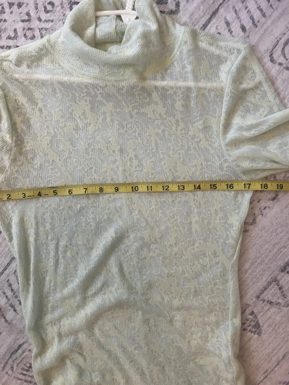Free People Pale Yellow Lace Turtleneck Top